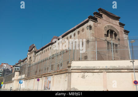 La Modelo Gefängnis im Zentrum von Barcelona, in Türen im Juli 2017 geschlossen, nach über 100 Jahren als Gefängnis arbeiten. Stockfoto