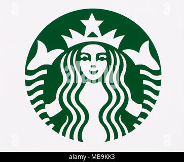 LONG BEACH, CA/USA, 19. MÄRZ 2016: Starbucks außen Logo. Starbucks ist eine Kette von Coffee Shops in den USA und anderen Nationen. Stockfoto