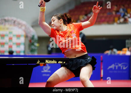 Chen Meng (CHN), 8. APRIL 2018 - Tischtennis: 31 LION ITTF ATTU Cup Yokohama 2018 Damen Einzel Finale von Yokohama kulturellen Gymnasium, Kanagawa, Japan. (Foto von LBA SPORT) Stockfoto