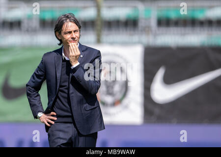 Filippo Inzaghi Trainer von Venezia während des Italienischen erie B' Match zwischen Venezia 1-2 Brescia am Pier Luigi Penzo Stadion am 8. April in Venezia, Italien 2018. Credit: Maurizio Borsari/LBA/Alamy leben Nachrichten Stockfoto