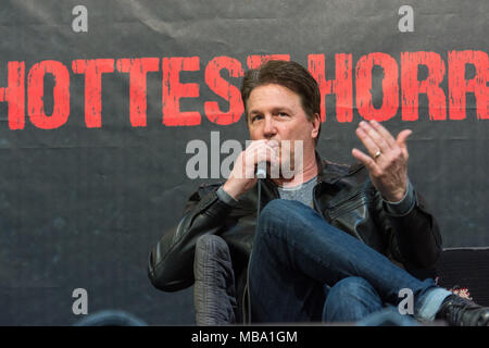 DORTMUND, Deutschland - 8 April: Schauspieler Lochlyn Munro (Freddy vs. Jason, Scary Movie, Charmed, Riverdale) am Wochenende in der Hölle, einem Zweitägigen (April 7-8 2018) Horror-themed Fan Convention. Quelle: Markus Wissmann/Alamy leben Nachrichten Stockfoto