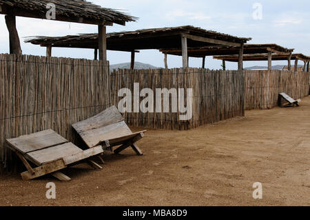 Kolumbien, wilde Küsten Wüste von Penisula la Guajira in der Nähe des Cabo De La Vela-Resorts. Stockfoto