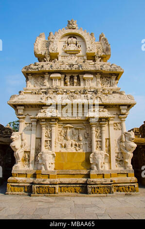 Der Kanchi-Kailasanathar-Tempel, Kanchipuram, Tamil Nadu, Indien. Ältester Hindu-Shiva-Tempel im dravidischen Baustil. Erbaut von 685-705 n. Chr. Stockfoto