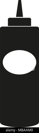Schwarze und weiße souse Flasche Silhouette. Komfort fastfood Vector Illustration für Geschenkkarte Zertifikat Banner, Aufkleber, Abzeichen, Zeichen, Stempel, Logo, Labe Stock Vektor