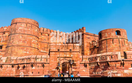 Amar Singh Gate des Agra Fort. UNESCO-Weltkulturerbe in Indien Stockfoto