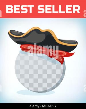 Vintage Piraten Hut. Maskerade kostüm Kopfschmuck. Karneval oder Halloween Mask. Cartoon Vector Illustration. Stock Vektor