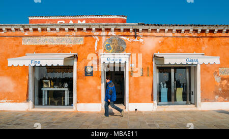 Traditionelle Glasindustrie Händler in Murano, Venedig, Venetien Ital Stockfoto