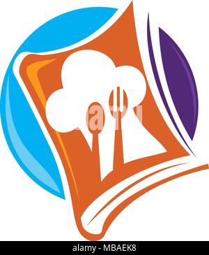 Kochen Buch Logo Design Template Vector Stock Vektor