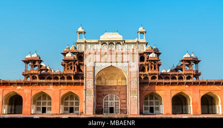 Grab von Akbar dem Großen in Sikandra Fort in Agra, Indien Stockfoto