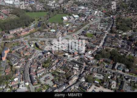 Luftaufnahme von Congleton Stadtzentrum, Cheshire, Großbritannien Stockfoto