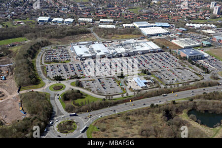 Luftaufnahme von Handforth Dekan Retail Park Stockfoto