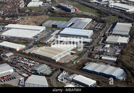 Luftaufnahme Normanton Industrial Estate, West Yorkshire, UK Stockfoto