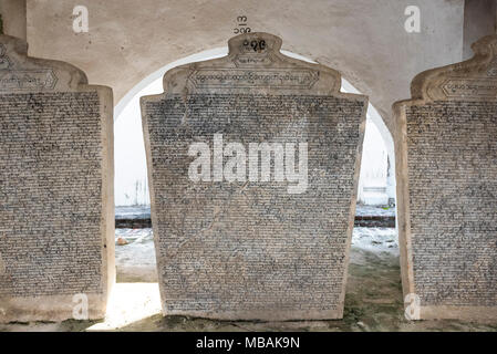 Platten mit buddhistischen Lehren an Sandamuni Pagode, Mandalay, Burma (Myanmar) Stockfoto