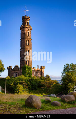 Vice Admiral Horatio Nelson Denkmal auf dem Calton Hill, Edinburgh, Schottland, Großbritannien Stockfoto