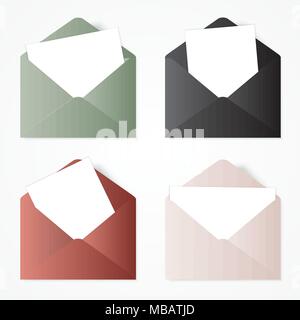 Öffnen Umschlag. Abbildung mit weiße Umschläge. Stock Vektor