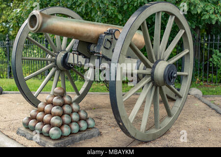 Bürgerkrieg cannon Memorbilia Geschichte Relikt Stockfoto