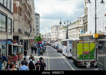 Staus auf der Faser Central London England Großbritannien Stockfoto