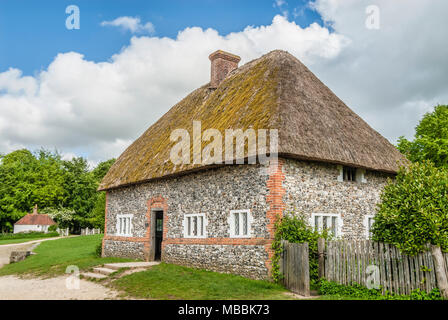 Historische Häuser im Weald & Downland Open Air Museum in Singleton, West Sussex, England Stockfoto