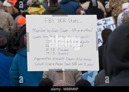 St. Paul, Minnesota. Gun Grenzen protestieren. Stockfoto