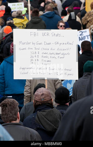 St. Paul, Minnesota. Gun Grenzen protestieren. Stockfoto