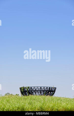 SEOUL, Südkorea - 30. AUGUST 2014: Haneul Park ist ein Park mit einer silbernen Rasenfläche und Wind in Seoul Stockfoto