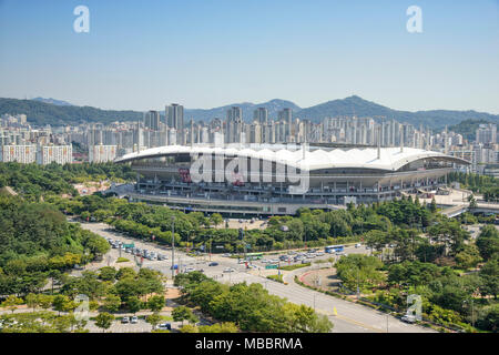 SEOUL, Südkorea - 30. AUGUST 2014: Fußball-Stadion in Seoul für 2002 World Cup Stockfoto