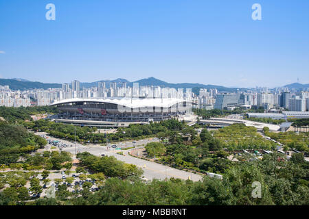 SEOUL, Südkorea - 30. AUGUST 2014: Fußball-Stadion in Seoul für 2002 World Cup Stockfoto