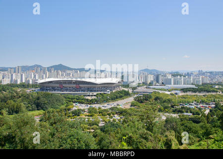 SEOUL, Südkorea - 30. AUGUST 2014: Fußball-Stadion in Seoul für 2002 World Cup Stockfoto