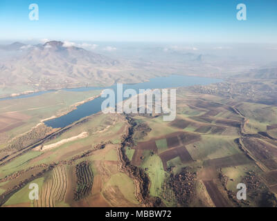 See Stausee, Bergsee, Erde, Satelliten- Stockfoto