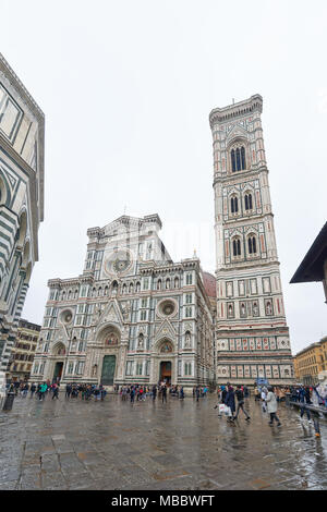 Florenz, Italien - Februar 17, 2016: die Kathedrale von Florenz (Kathedrale von Santa Maria Del Fiore), die Hauptkirche von Firenze, in der italienischen Gotik gebaut Stockfoto