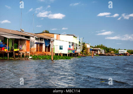 Die Stadt von Cai im Mekong Delta Provinz Tien Giang Süd Vietnam an einem Sommernachmittag. Stockfoto