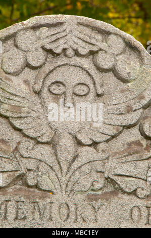 Grabstein, Silber Straße Friedhof, Coventry, Connecticut Stockfoto