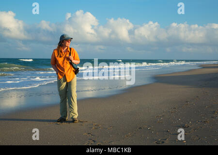 Strand Wanderer, Hobe Sound National Wildlife Refuge, Florida Stockfoto