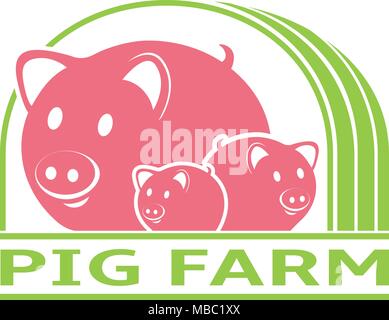 Schweinefarm vektor Logo Design Template Stock Vektor