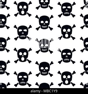 Schädel Totenkopf nahtlose Muster Stock Vektor