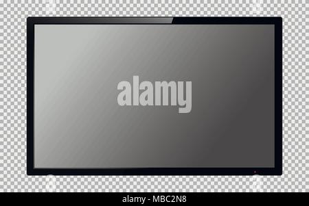 Realistische TV-Bildschirm. Computermonitor mockup. Leere fernsehen Vorlage. Vector Illustration. Stock Vektor