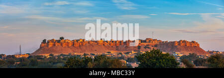 Panorama von Jaisalmer Fort, bekannt als das Goldene Fort Sonar quila, Stockfoto