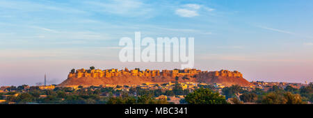 Panorama von Jaisalmer Fort, bekannt als das Goldene Fort Sonar quila, Stockfoto