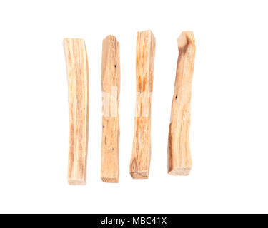 Palo santo Verschmieren klebt auf weißem Hintergrund Stockfoto