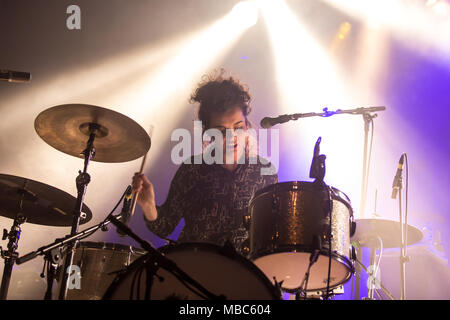 Schweiz, italienischer Musiker Duo Mir und Marie mit Maria de Val und Roland Firma Scandella Live at Schüür Luzern, Schweiz Stockfoto