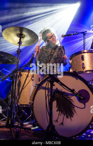 Schweiz, italienischer Musiker Duo Mir und Marie mit Maria de Val und Roland Firma Scandella Live at Schüür Luzern, Schweiz Stockfoto