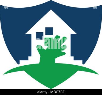 Home Shield Logo Design Template Vector Stock Vektor