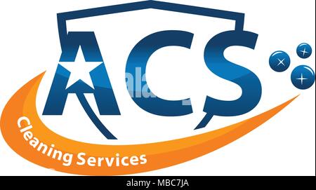Reinigung Dienstleistungen Buchstabe A C S Stock Vektor