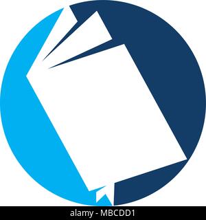 Offenes Buch Logo Design Template Vector Stock Vektor
