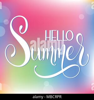 Hallo Sommer Schriftzug. Elemente für Einladungen, Poster, Grußkarten. Seasons Greetings Stock Vektor