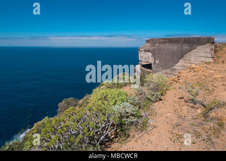 Weltkrieg Bunker in Santa Ursula, Teneriffa, war gegen einen möglichen Angriff während des Zweiten Weltkriegs gebaut. Teneriffa, Kanaren, Spanien. Stockfoto