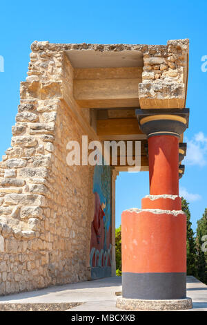 Der Palast von Knossos Ruinen. Heraklion, Kreta, Griechenland, Europa Stockfoto