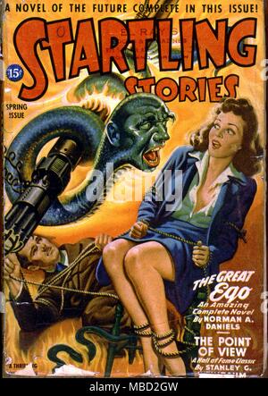 Monster. Abdeckung der überraschende Geschichten, eine US-amerikanische Science-Fiction-Magazin. Illustration von Bergey. 1944 Stockfoto