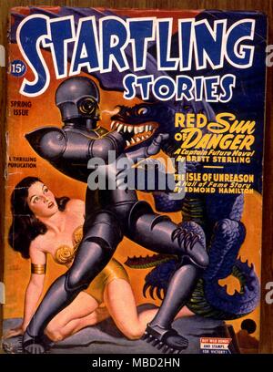 Monster. Abdeckung der überraschende Geschichten, eine US-amerikanische Science-Fiction-Magazin. Illustration von Bergey. 1945 Stockfoto