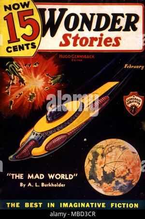 Science Fiction und Horror Zeitschriften. Spannende Fragen, Geschichten, Februar 1936 Stockfoto
